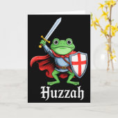 Carte Hourra Chevalier Grenouille Épée Drôle Citation Mè (Fleur jaune)