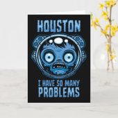 Carte Houston j'ai tellement de problèmes astronaute (Fleur jaune)