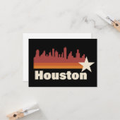 Carte Houston Texas Cityscape Vintage (Devant/Arrière en situation)
