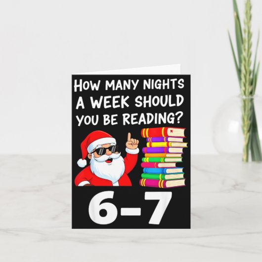 Carte How Many Nights A Week Should You Be Reading 67 Ch (Devant)