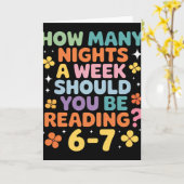 Carte How Many Nights A Week Should You Be Reading 6 7 (Fleur jaune)