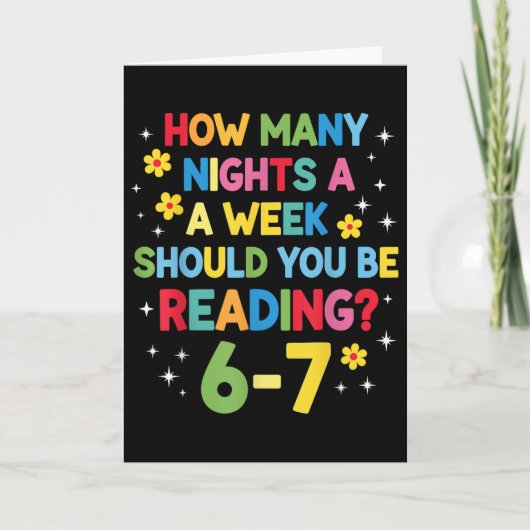 Carte How Many Nights A Week Should You Be Reading 6-7 B (Devant)