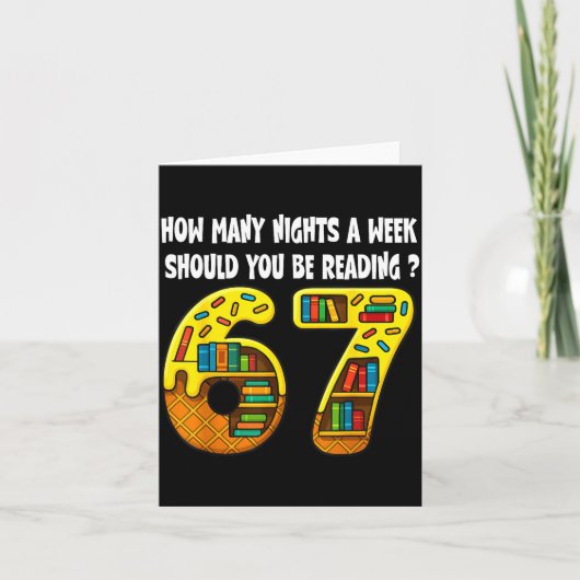 Carte How Many Nights A Week Should You Be Reading 6-7 T (Devant)