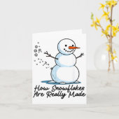 Carte How Snowflakes Are Really Made Snowman Christmas J (Fleur jaune)