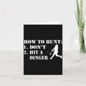 Carte How To Bunt Don't Hit A Dinger Funny Baseball Soft (Devant)