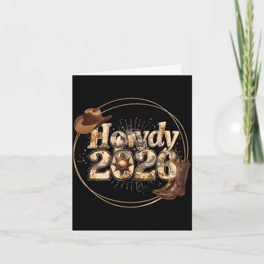 Carte Howdy 2026 New Year Hello 2026 Western New Year (Devant)