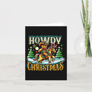 Carte Howdy Christmas Gingerbread Homme Cowboy Ride Hors