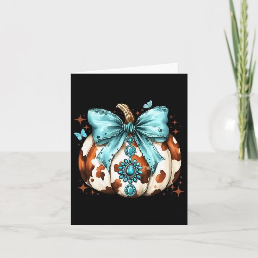 Carte Howdy Fall Western Citrouille Halloween Cowhide Pu (Devant)