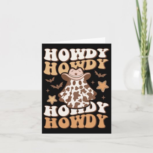 Carte Howdy Ghost Cowboy Casquette Ts Rodeo Halloween oc (Devant)