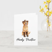 Carte Howdy Pawtner Golden Retriever Aquarelle (Fleur jaune)