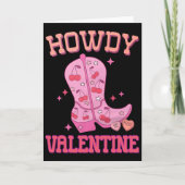 Carte Howdy Valentine Disco Boots Coquette Bow Groovy We (Devant)