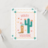 Carte "Howdy Valentine" Western Valentine's Day Card (Devant/Arrière en situation)