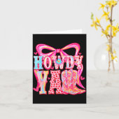 Carte Howdy Yall Cowboy Boots Coquette Bow Western Valen (Fleur jaune)