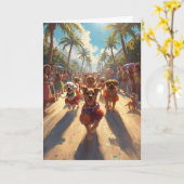 Carte Howl-O-Ween on the Shore - Parade des chiens côtie (Fleur jaune)