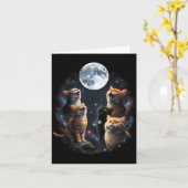 Carte Howling Cats Full Moon Starry Sky Galaxy Cosmic An (Fleur jaune)