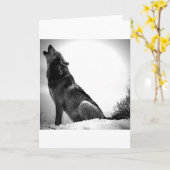 Carte Howling Wolf in Snow (Fleur jaune)