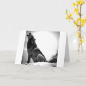 Carte Howling Wolf in Snow (Fleur jaune)