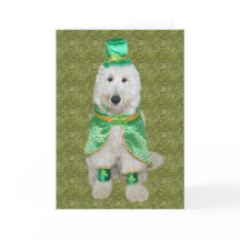 Huey McGoldendoodle St. Patrick's Day card