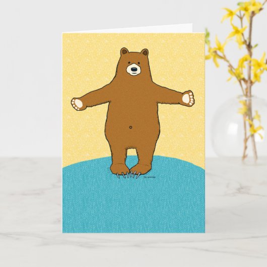 Carte Hug d'ours gratuit (Fleur jaune)