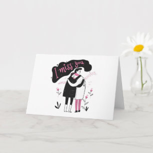 Carte Hug I Miss You Card, Adorable Love Card, Miss you