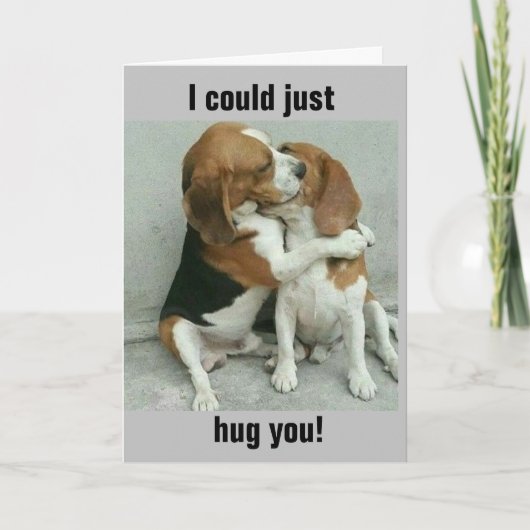 CARTE HUGGING PUPS AIDE À DIRE **HEUREUSE ANNIVERSAIRE D (Devant)