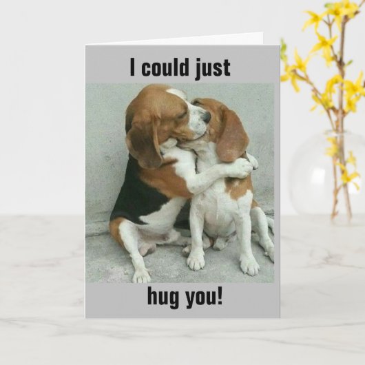 CARTE HUGGING PUPS AIDE À DIRE **HEUREUSE ANNIVERSAIRE D (Fleur jaune)