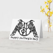 Carte Huginn et Muninn de fête des pères de (Fleur jaune)