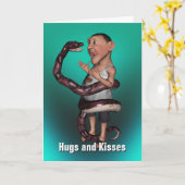 Carte Hugs et baisers Anniversaire (Fleur jaune)