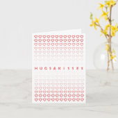 Carte Hugs et baisers Coeurs rouges Saint Valentin (Fleur jaune)