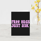 Carte Hugs Just Ask Funny Sarcastic Joke Family  (Fleur jaune)