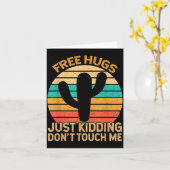 Carte Hugs Just Kidding Don't Touch Me Cactus Humor Hugg (Fleur jaune)