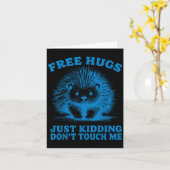 Carte Hugs Just Kidding Don't Touch Me Hedgehog Funny Sa (Fleur jaune)