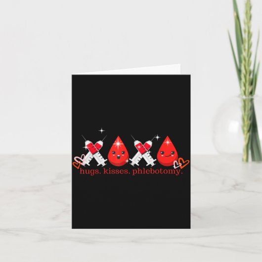 Carte Hugs Kiss Phlebotomy Valentines Phlebotomist Lab T (Devant)