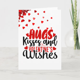 Carte Hugs Kisses et Saint Valentin