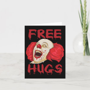 Carte Hugs Libres Halloween Malin Tueur effrayant Clown