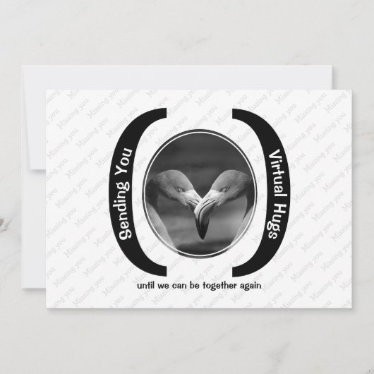 Carte HUGS VIRTUELS Custom MONO Photo Missing You card (Devant)