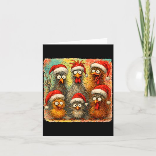 Carte Hugvyn Christmas Santa Chicken Crazy Eagerlys Roos (Devant)