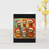 Carte Hugvyn Christmas Santa Chicken Crazy Eagerlys Roos (Fleur jaune)