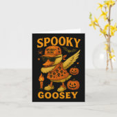 Carte Hugvyn Halloween Éffrayant Goosey Halloween Silly (Fleur jaune)