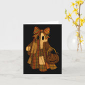 Carte Hugvyn Halloween Preppy Patchwork Ghost Fal Éffray (Fleur jaune)