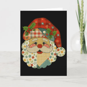Carte Hugvyn Noël Patchwork Père Noël Correspondant Fa