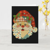 Carte Hugvyn Noël Patchwork Père Noël Correspondant Fa (Fleur jaune)