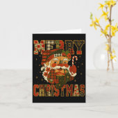 Carte Hugvyn Noël_ Père Noël Patchwork Joyeux Noël (Fleur jaune)