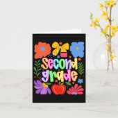 Carte Hugvyn Retour à l'école Deuxième année Prof Prépar (Fleur jaune)