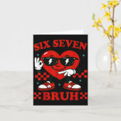 Carte Hugvyn Six Seven Bruh Cœur 6 7 Mème Saint-Valentin (Fleur jaune)