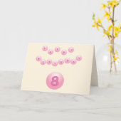 Carte Huit ans est grand rose boules d'anniversaire âge  (Fleur jaune)
