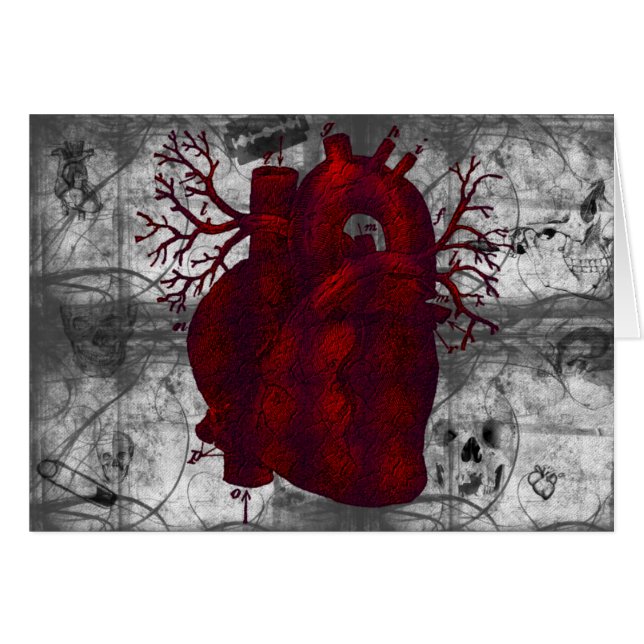 Carte humaine foncée de coeur (Devant horizontal)