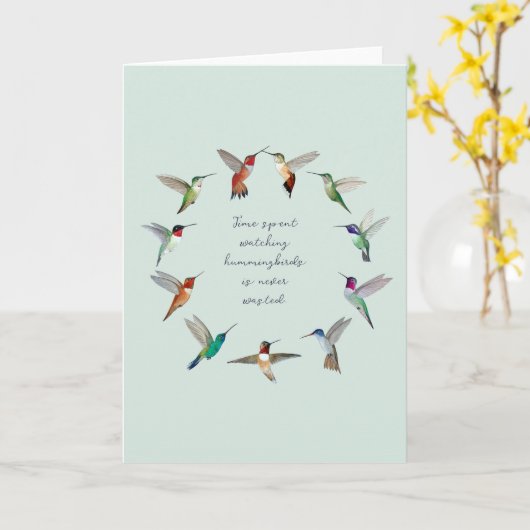 Carte Hummingbird  (Fleur jaune)