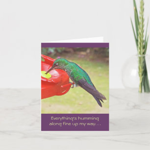 CARTE HUMMINGBIRD À FEEDER / LES CHOSES SE SONT HUMMINGB