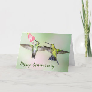 Carte Hummingbird Couple Happy Anniversaire Personnalisé